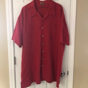 Men’s 3xl button down red shirt-sleeve shirt